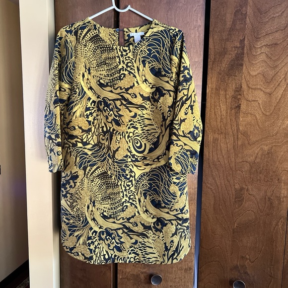 H&M Dresses & Skirts - H&M dress gold & blue sz8
